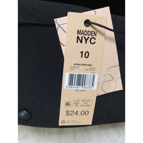 Madden NYC SHOES Womens size 10 black glitter Y2K style block heel New NWT - Picture 6 of 11
